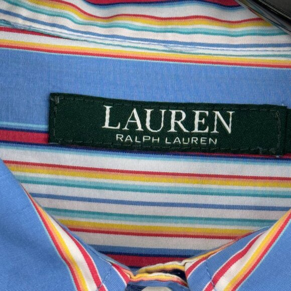 Ralph Lauren Women's Striped Button Down Shirt size 22W plus Cotton long sleeve - Picture 2 of 10
